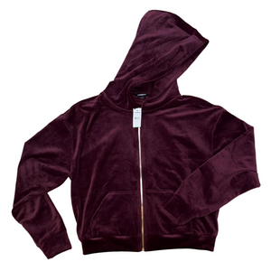 NWT Express Burgundy Zip Up Jacket Sweatshirt Size Large